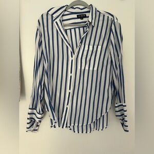 J Crew Blue and White Strip Button Down